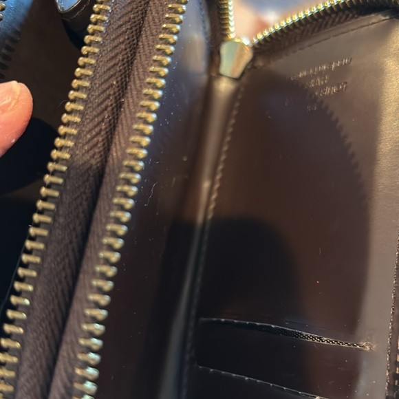 Louis Vuitton Bordeaux Vernis Patent Leather Monogram doublezip small wallet EUC - Picture 8 of 12